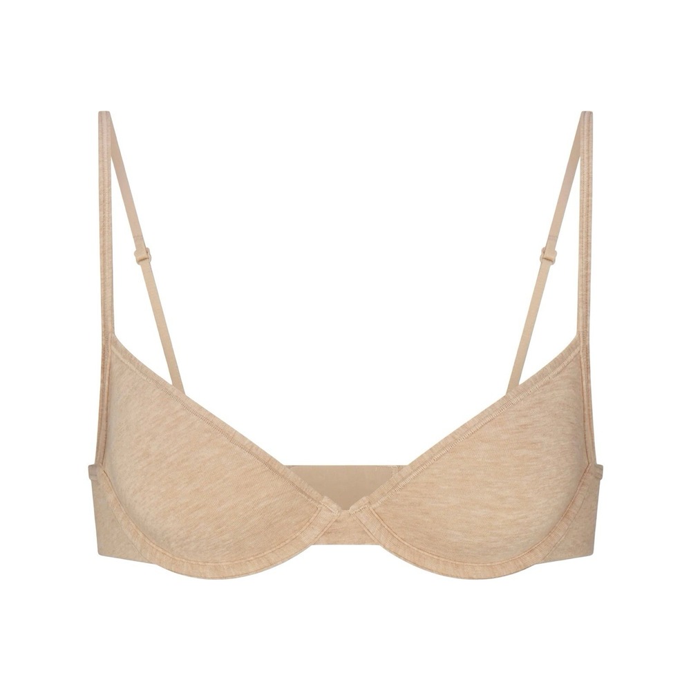 Skims Everyday Cotton Unlined Bra - New - Clay Heather Beige - 34C